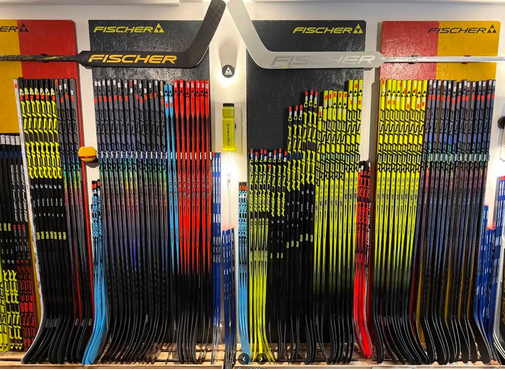 Fischer Hockeyschläger-Wand im Dropsollig Store